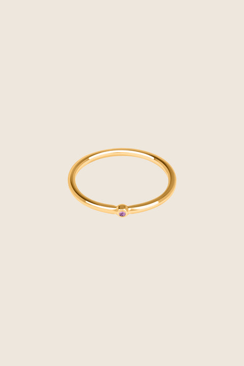 UMIAR jewellery presents a minimalist band ring with a precious gemstone — choose from diamond, sapphire, and more. A delicate design, handcrafted from 925 sterling silver or 24-carat gold-plated silver. Discover subtle luxury — order online today!