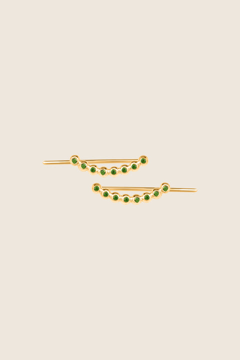 UMIAR jewellery presents monolithic earrings adorned with precious gemstones such as diamonds and topazes. A minimalist design with no clasps, handcrafted from 925 sterling silver or 24-carat gold-plated silver. Discover a new level of comfort and style — order yours today!