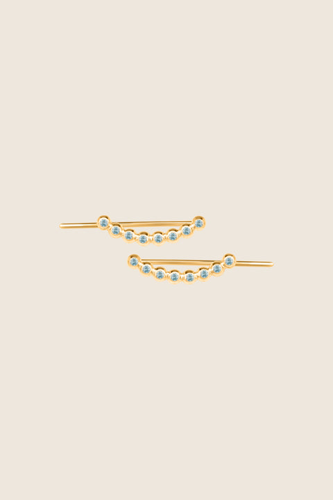 UMIAR jewellery presents monolithic earrings adorned with precious gemstones such as diamonds and topazes. A minimalist design with no clasps, handcrafted from 925 sterling silver or 24-carat gold-plated silver. Discover a new level of comfort and style — order yours today!