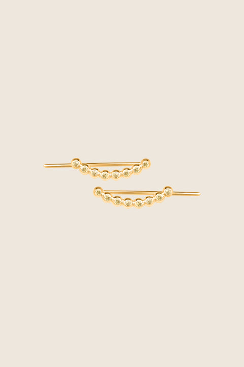 UMIAR jewellery presents monolithic earrings adorned with precious gemstones such as diamonds and topazes. A minimalist design with no clasps, handcrafted from 925 sterling silver or 24-carat gold-plated silver. Discover a new level of comfort and style — order yours today!