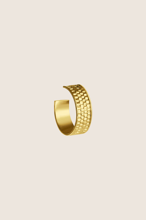 UMIAR braided ear cuff crafted in 925 sterling silver gold plated minimalist modern jewelry statement piece no piercing required perfect for everyday and evening wear