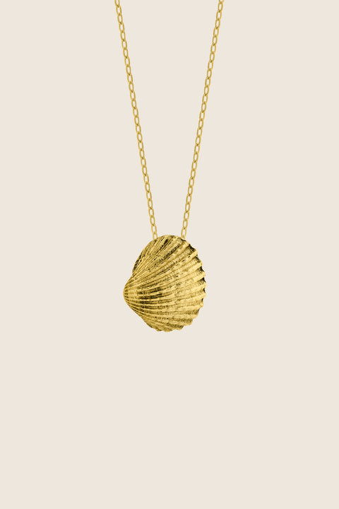 A delicate shell-shaped pendant measuring 15 x 10 mm, suspended on a 40 cm silver chain. Inspired by the ease of summer and the beauty of nature, this minimalist necklace works perfectly worn solo or layered with marine designs from the MARE collection. Discover subtle seaside elegance by UMIAR jewelry.