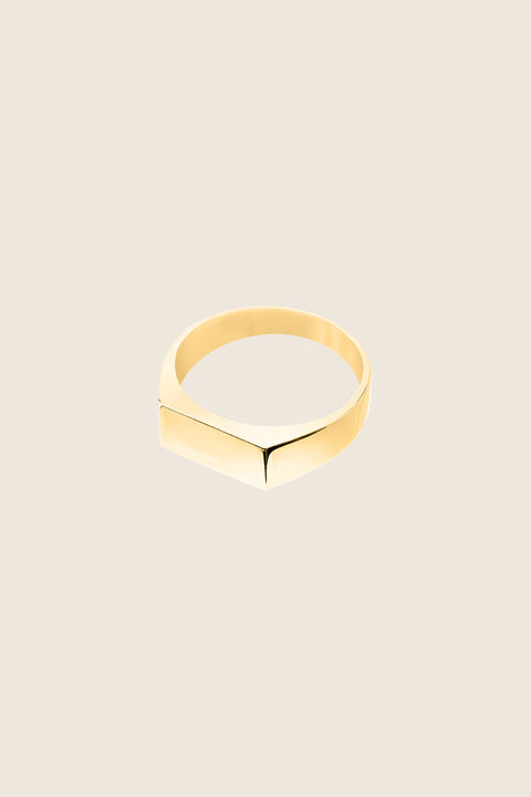 A minimalist rectangular signet ring with a smooth, polished finish and refined linear form. Designed as a unisex piece, it offers modern simplicity and timeless elegance. Featuring a 6 × 12 mm face, it is a versatile everyday accessory for lovers of clean, contemporary design. Discover understated refinement by UMIAR jewelry.